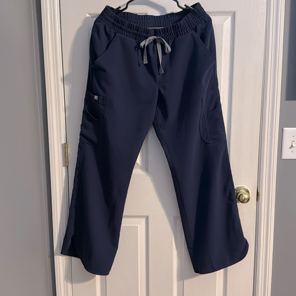 Figs Ica Wide Leg Scrub Pants | Navy | Medium